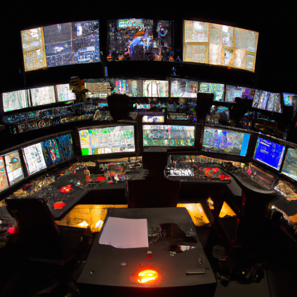 Operator control room with multiview, waveform scopes, and talkback in Calgary